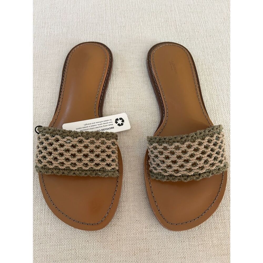 Rag & Bone Melrose slide flat sandals in Khaki green, Size EU38.5/US8.5, NWY